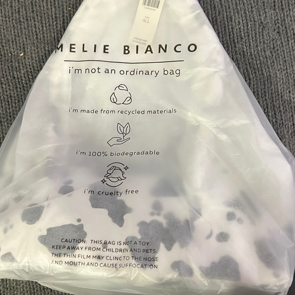 Anthropologie Melie Bianco Dakota Shoulder Bag Black White - Picture 8 of 8